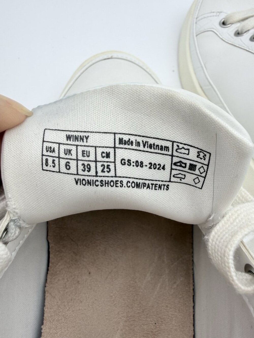 Vionic Women’s Winny White Leather Croc Embossed Platform Sneakers Sz 8.5 - Picture 8 of 9